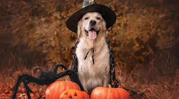 cane mascherato per Halloween