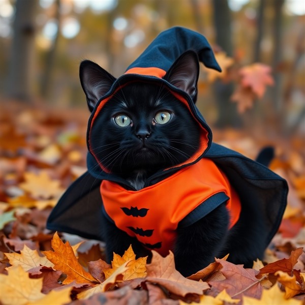 gatto mascherato per Halloween